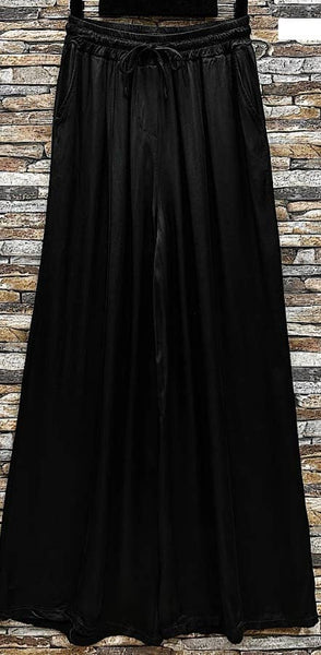 Italian Wide Leg Satin Feel Pants