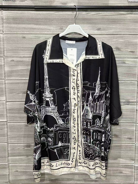 Paris Print Shirt - Black