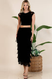 Fringe Skirt-Western Fringed Piñata Midi Skirt