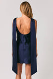 The Selena Scarf Fitted Satin Mini Dress