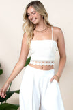 Sonia Lace Crochet  Crop Top - Off White