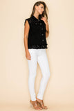 The Way Cotton Twill Vest with Sequin Detail