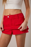 Mid Rise Twill Skirt