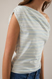 Off-Shoulder Striped Knot Top