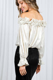 Rapunzel Off-The-Shoulder Metallic Blouse