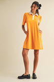 Game Day Lettering Patch Puff Sleeve Knit Dress: Alabama