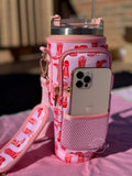 Neoprene Tumbler Sleeve Hot Pink Cowgirl Boot