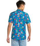 Surf's Up Santa Button Down Shirt - Men's Christmas Hawaiian
