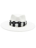 A Stroll a Day Rancher Hat with Scarf - White