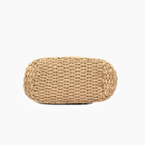 Sunset Straw Bucket Mini Tote Bag: Brown