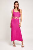 Cristina Square Neck Sleeveless Crochet Midi Dress - Cream