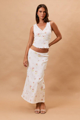 Pretty Little Petals Pointelle Midi Skirt