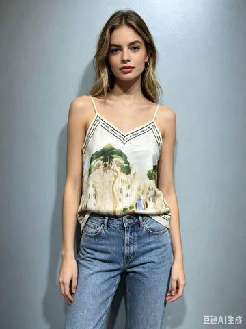 Amalfi Coast Cami Top Beige