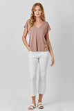 Mystree Cupro Modal V-Neck Top