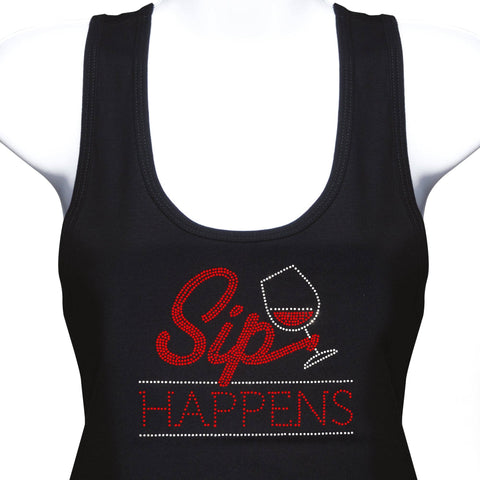 Sip Happens Rhinestone Tank Top