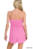Double Layered Strapless Tube Top Romper