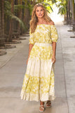Mystree Double Gauze Printed On and Off Shoulder Top