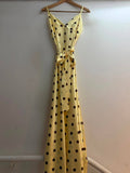 Italian Satin Polka Dot Spaghetti Strap Dress