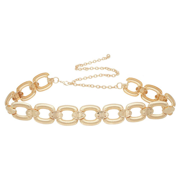 Greca Link Ribbed Chain Belt