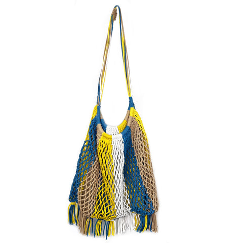 Gemma Bag-Cotton Market Tote-Blue & Yellow