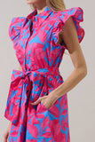 Meira Floral Maia Ruffle Collared Dress