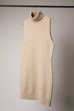 FINAL SALE Recycled Yarn Turtleneck Sleeveless Sweater Dress - Mocha