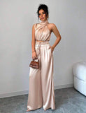 Italian Genie Crop Top & Flowy Pants Set