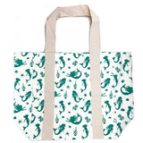 Block Printed Canvas Tote - Mermaid