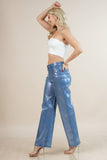 Shine Stretch Wide Denim Pants