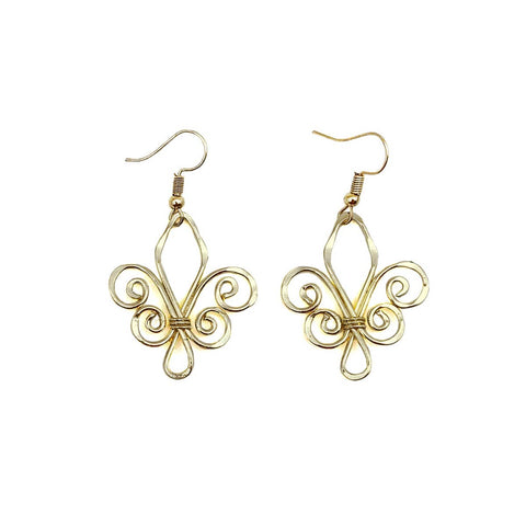 Gold Plated Earrings - Smaller Size Fleur-de-Lis