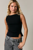 Bennie Button Sleeveless Knit Top