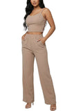 Sabrina Spaghetti Strap Bralette + Wide Leg Pants Set