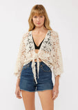 Lacey Floral Crochet Kimono