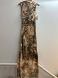 Italian Daydreams Mesh Ruched Long Dress