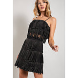 Rhinestone Suede Fringe Tank Top