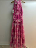 Italian High Neck Ruched Mesh Dress