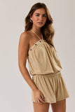 Grommet Halter Neck Playsuit Romper