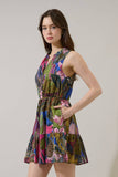 Jenla Floral Itzel Shift Mini Dress- Blue Olive