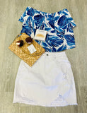 Modern Denim Mini Skirt  - White