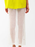 The Q2 Maxi Sheer Crochet Skirt - White