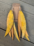 Stacked Fringe Feather Earrings
