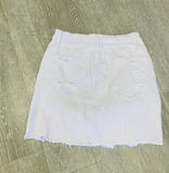 Modern Denim Mini Skirt  - White