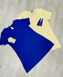 FINAL SALE:  Basic 51 V-Neck Solid Top - Royal Blue or Yellow