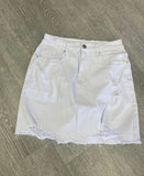 Modern Denim Mini Skirt  - White