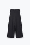 Q2 Wide-Leg Stretch Knit Pants -Navy