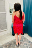 Shake Your Groove Thing Sequin Tassel Dress - Fuchsia or Black