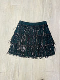 Shake Your Booty Sequin Fringe Skirt - Black