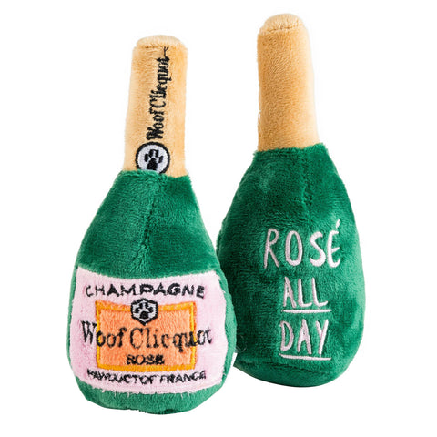 Woof Clicquot Rose' Champagne Bottle - Small