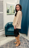 The Boat Neck Batwing Sweater - Beige