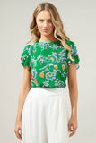 Belize Floral Deja Chiffon Blouse - Kelly Multi